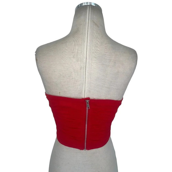 Steve Madden Dahlia Corset Top in Red Womens Bustier Tank - Picture 6 of 10